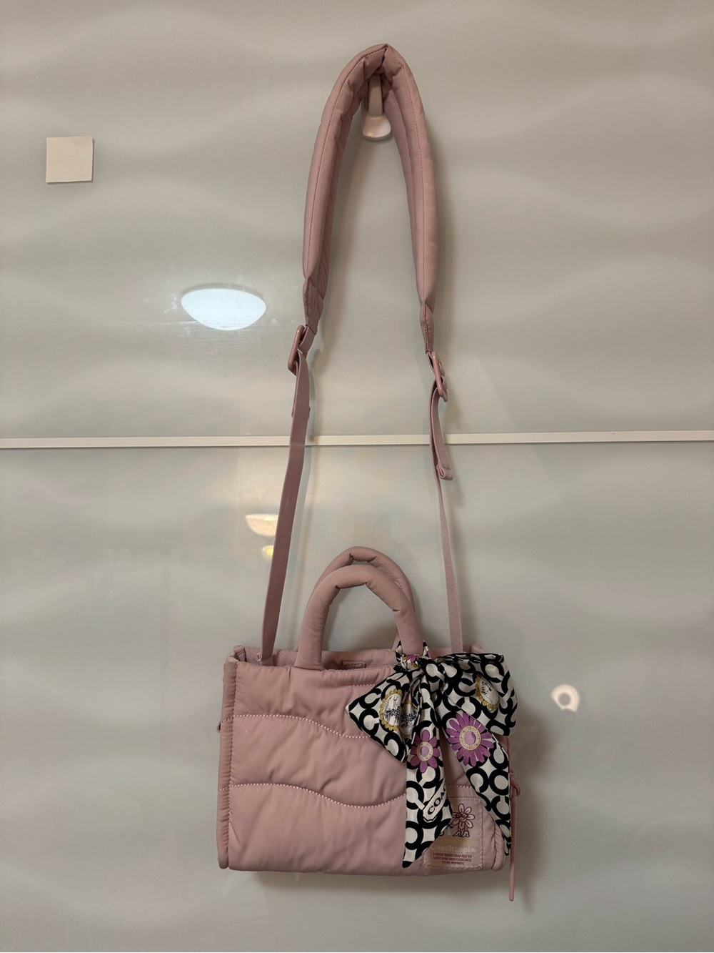 Coach coachtopia mini loop pink puffer puffy tote bag purse crossbody eco recycl - Picture 4 of 16